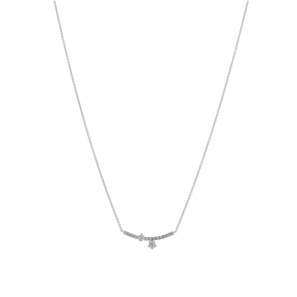 Collar Oro Blanco y Brillantes CO-13419