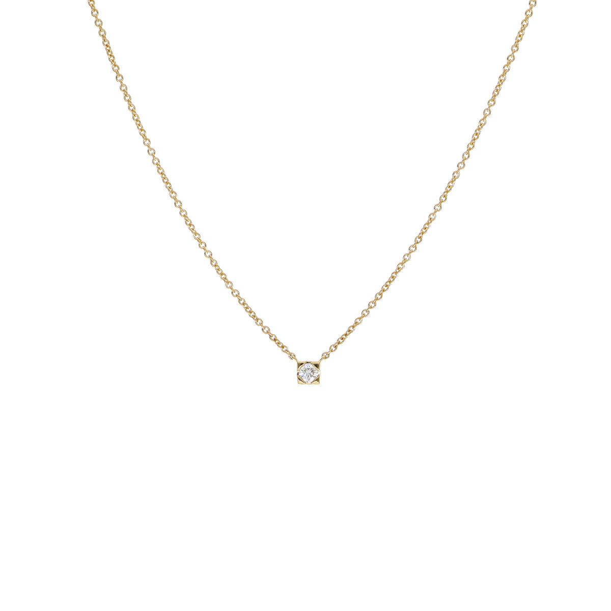 Collar Oro Amarillo y Brillantes Punto Luz CO-13422