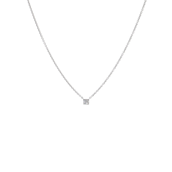 Collar Oro Blanco y Brillantes Punto Luz CO-13423