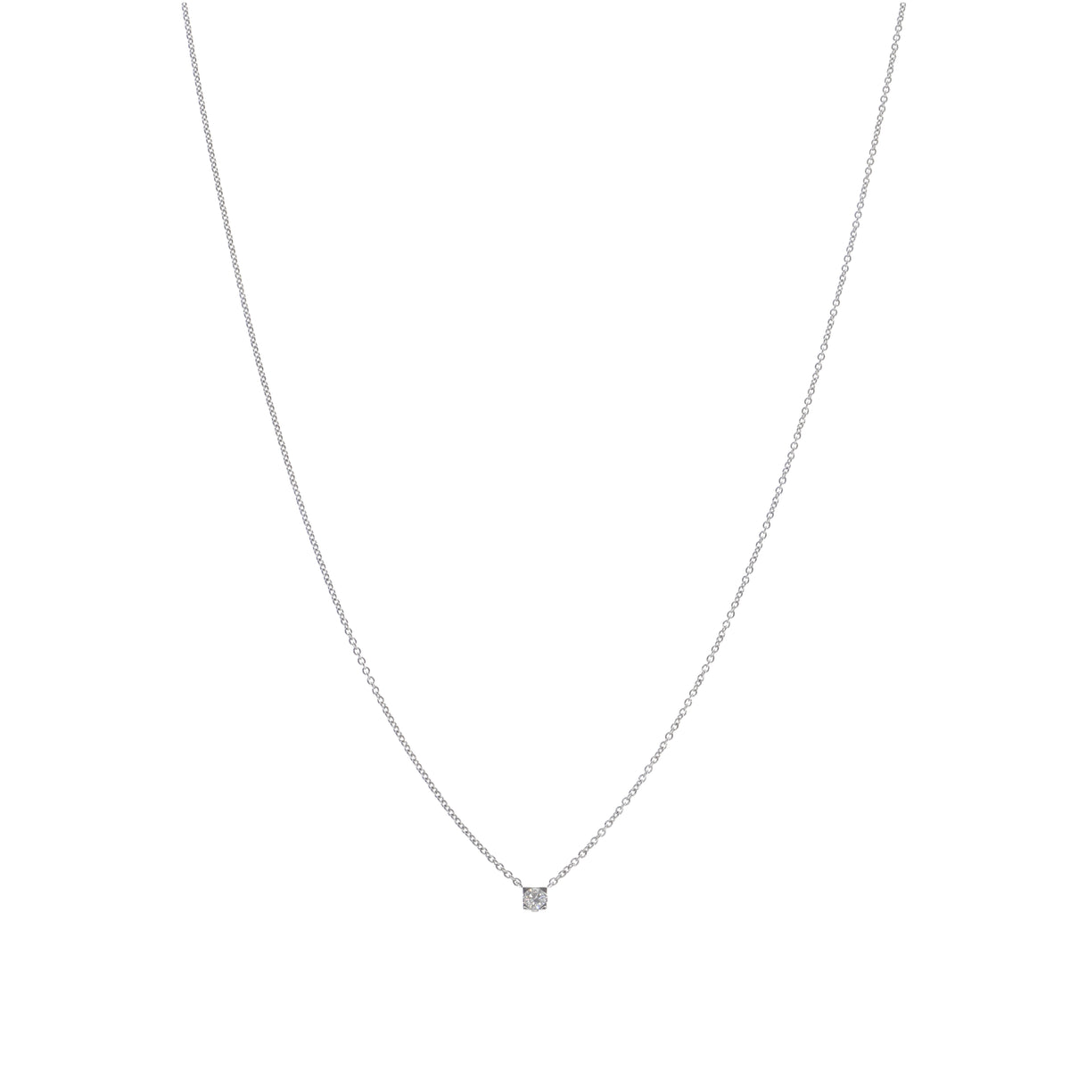 Collar Oro Blanco y Brillantes Punto Luz CO-13423