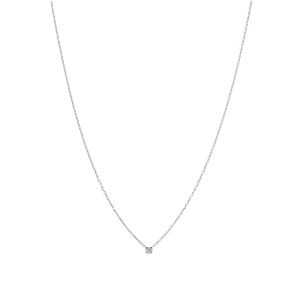 Collar Oro Blanco y Brillantes Punto Luz CO-13423