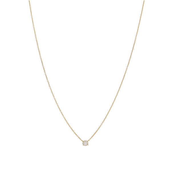 Collar Oro Amarillo y Brillantes Punto Luz Halo CO-13425