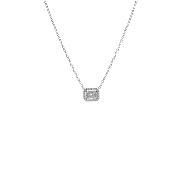 Collar Oro Blanco y Brillantes  CO-13440