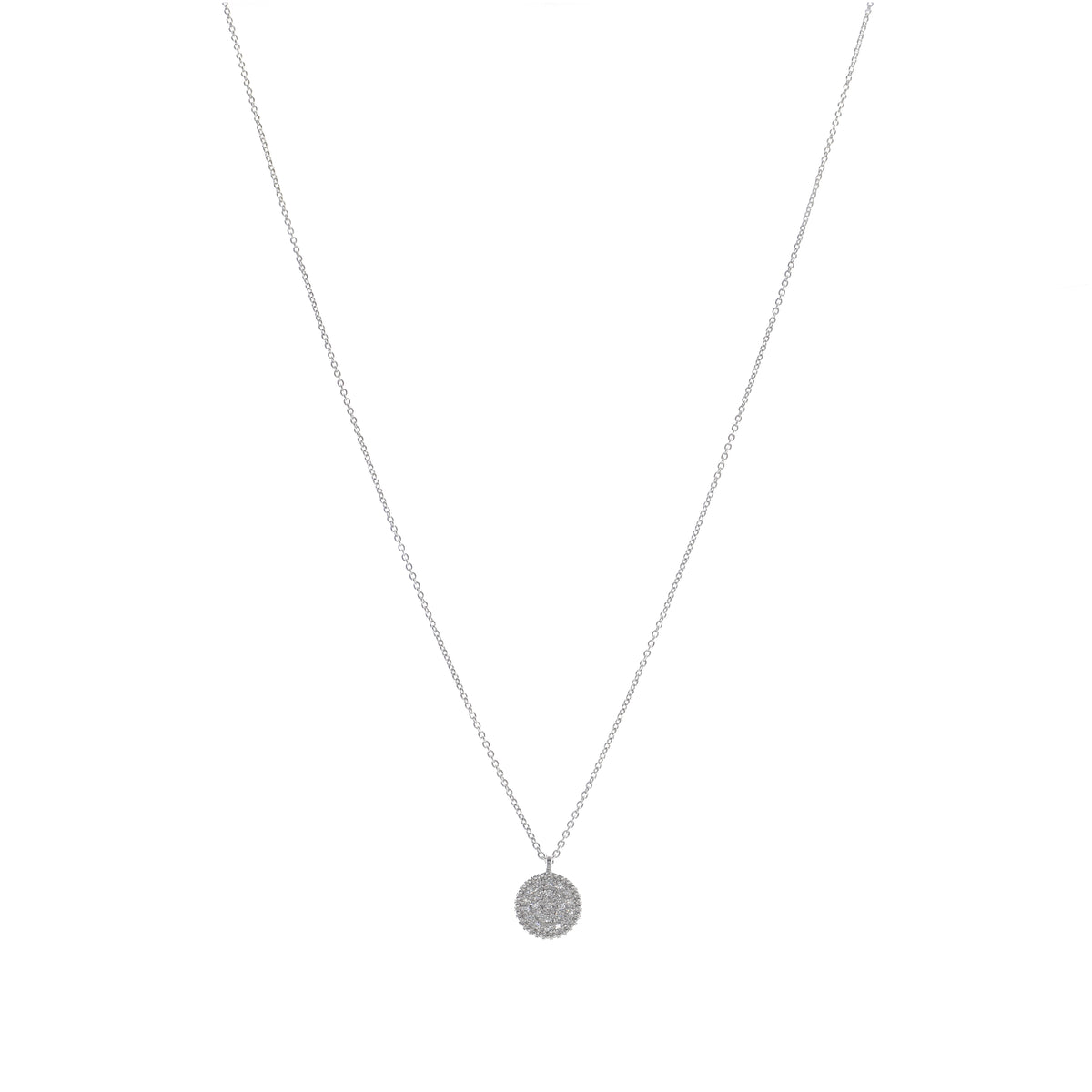 Collar Oro Blanco y Brillantes  CO-13442