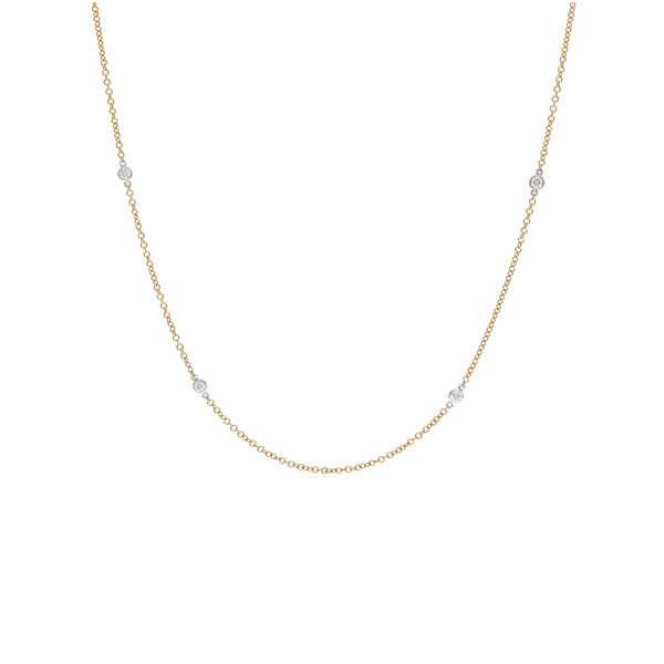 Collar Oro Amarillo y Blanco y Brillantes CO-13450