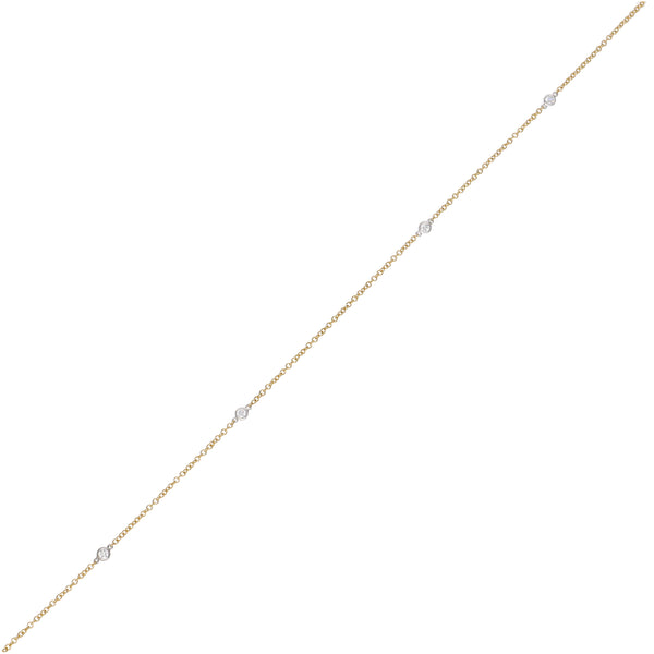 Collar Oro Amarillo y Blanco y Brillantes CO-13450
