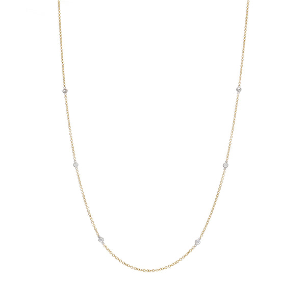 Collar Oro Amarillo y Blanco y Brillantes CO-13450