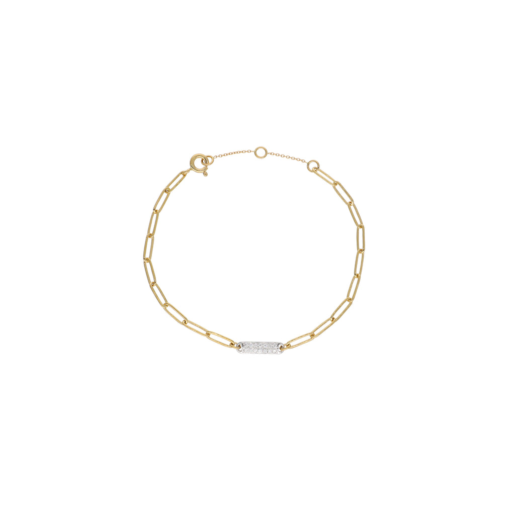 Pulsera Oro Amarillo Blanco y Brillantes PU13500