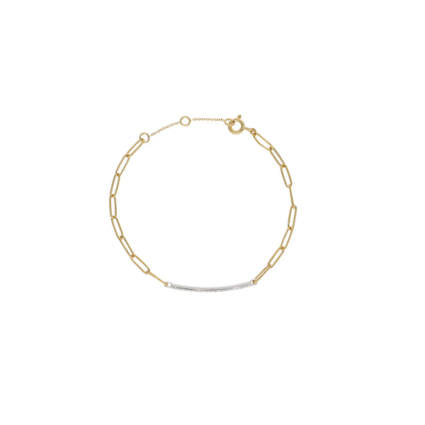 Pulsera Oro Amarillo Blanco y Brillantes PU13501