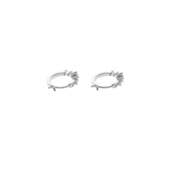 Aros Oro Blanco y Brillantes Argolla AR-13498