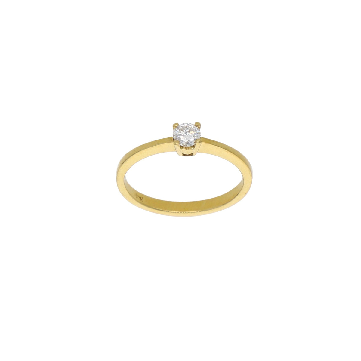 Anillo Oro Amarillo con Brillante Central AN13621