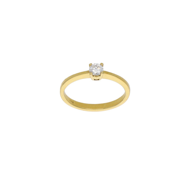 Anillo Oro Amarillo con Brillante Central AN13621