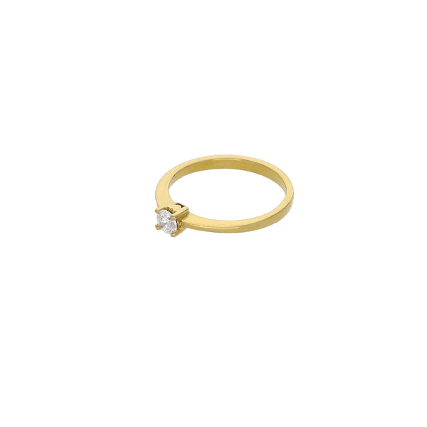 Anillo Oro Amarillo con Brillante Central AN13621