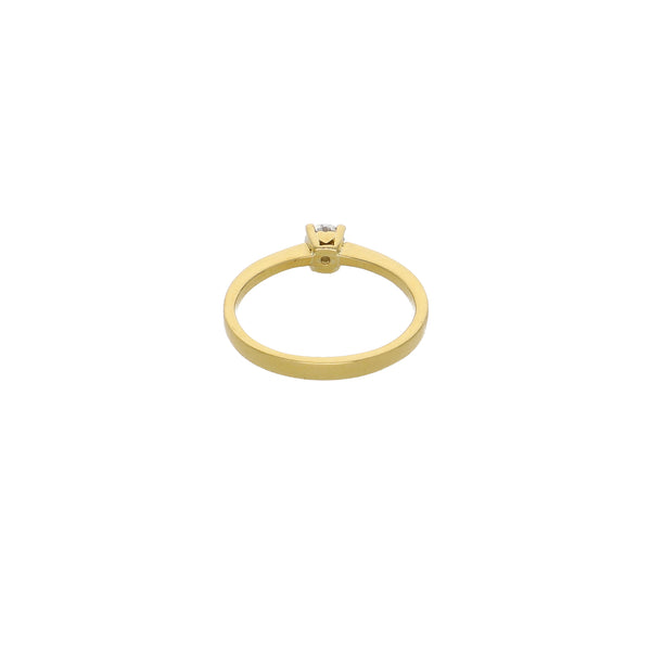 Anillo Oro Amarillo con Brillante Central AN13621