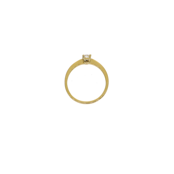 Anillo Oro Amarillo con Brillante Central AN13621