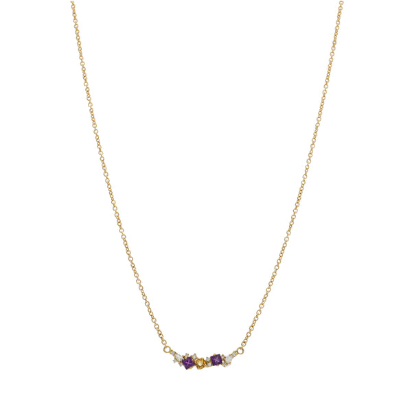Collar Oro Amarillo con Piedras Naturales y Brillantes CO13561