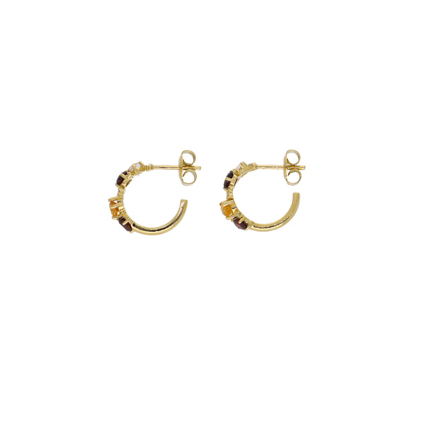 Aros Oro Amarillo con Piedras Naturales y Brillantes AR13564