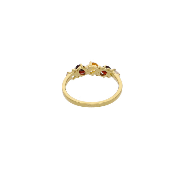 Anillo Oro Amarillo con Piedras Naturales y Brillantes AN13565