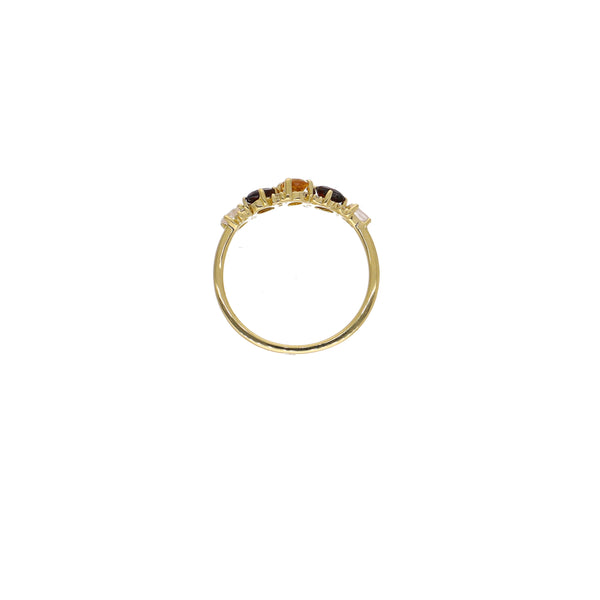 Anillo Oro Amarillo con Piedras Naturales y Brillantes AN13565