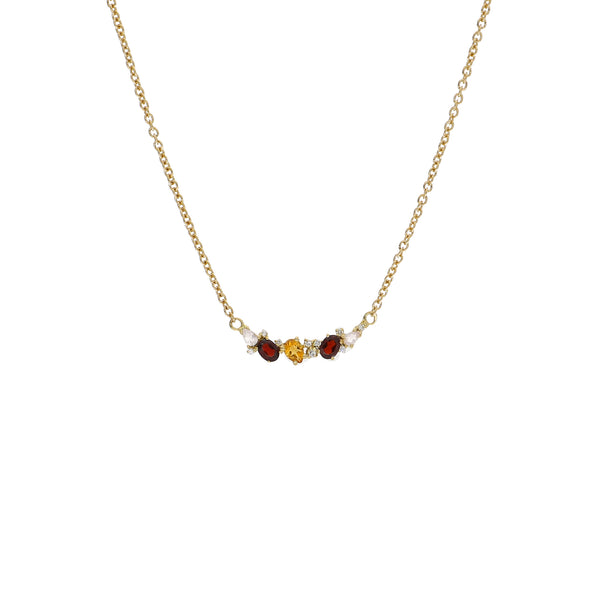 Collar Oro Amarillo con Piedras Naturales y Brillantes CO13566