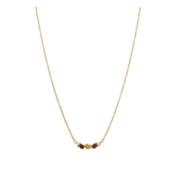 Collar Oro Amarillo con Piedras Naturales y Brillantes CO13566