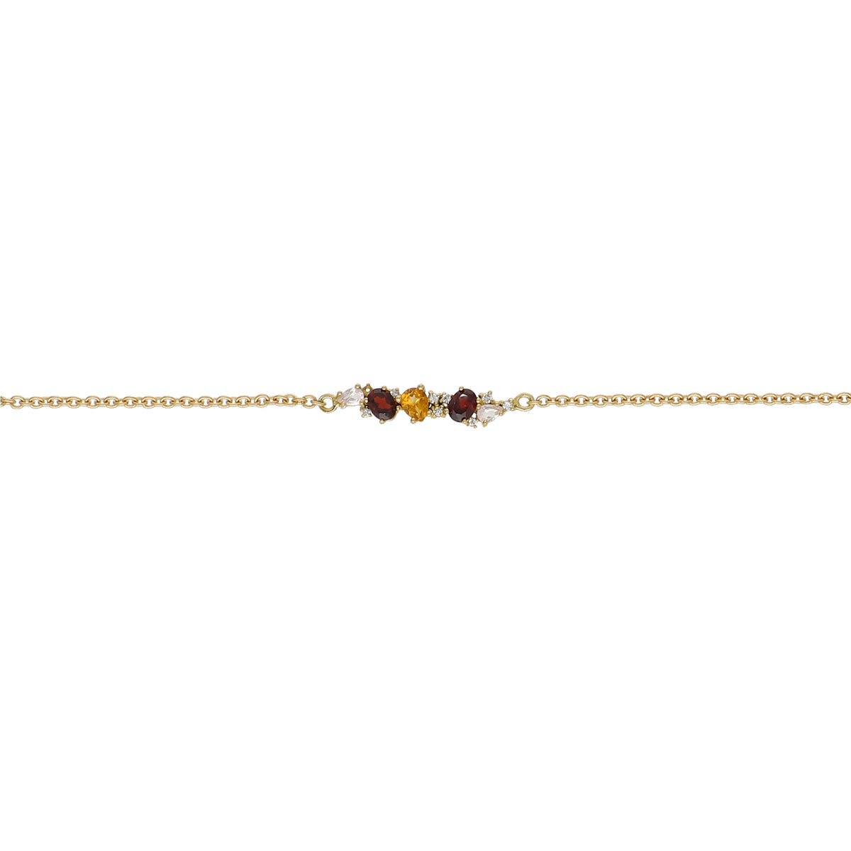 Pulsera Oro Amarillo con Piedras Naturales y Brillantes PU13567
