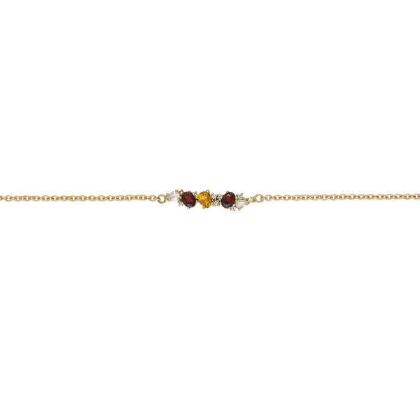 Pulsera Oro Amarillo con Piedras Naturales y Brillantes PU13567