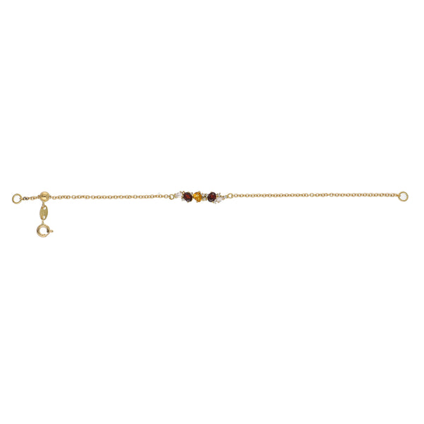 Pulsera Oro Amarillo con Piedras Naturales y Brillantes PU13567