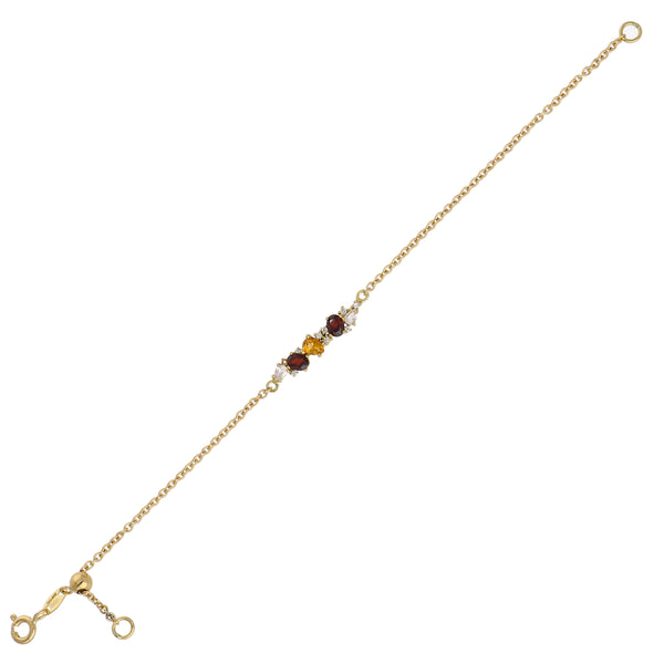 Pulsera Oro Amarillo con Piedras Naturales y Brillantes PU13567