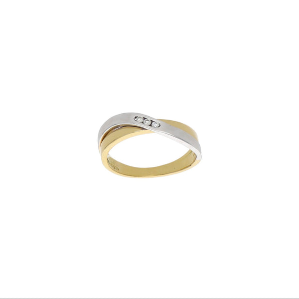 Anillo Oro Amarillo y Blanco con Brillantes AN13572