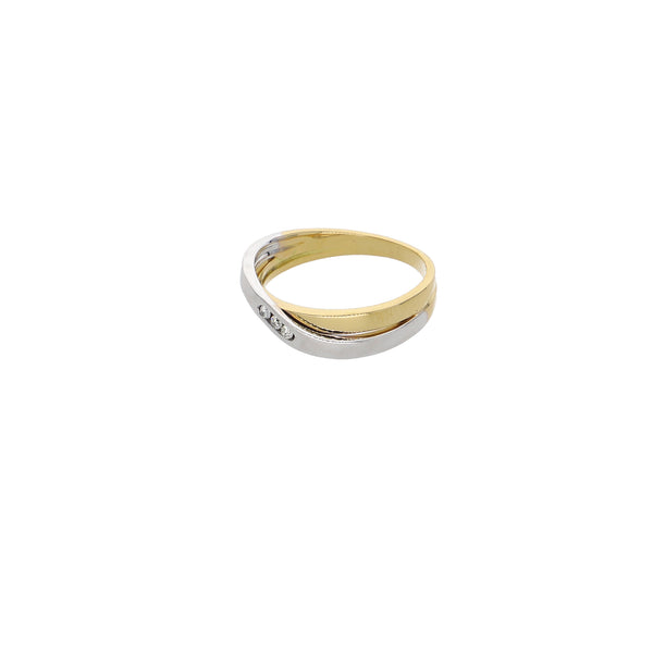 Anillo Oro Amarillo y Blanco con Brillantes AN13572