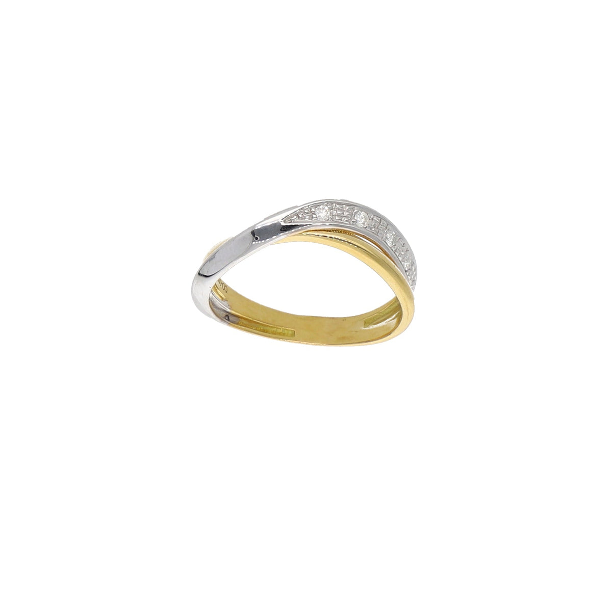 Anillo Oro Amarillo y Blanco con Brillantes AN13573