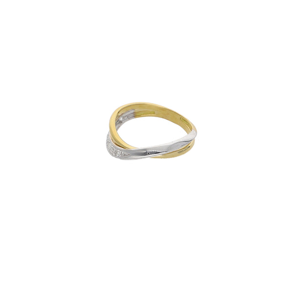 Anillo Oro Amarillo y Blanco con Brillantes AN13573