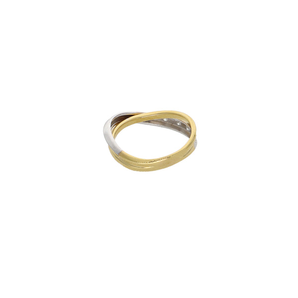 Anillo Oro Amarillo y Blanco con Brillantes AN13573
