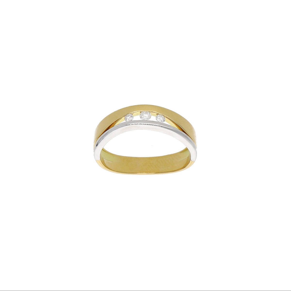 Anillo Oro Amarillo y Blanco con Brillantes AN13575