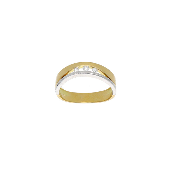 Anillo Oro Amarillo y Blanco con Brillantes AN13575