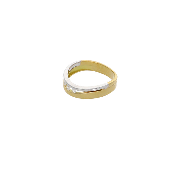 Anillo Oro Amarillo y Blanco con Brillantes AN13575