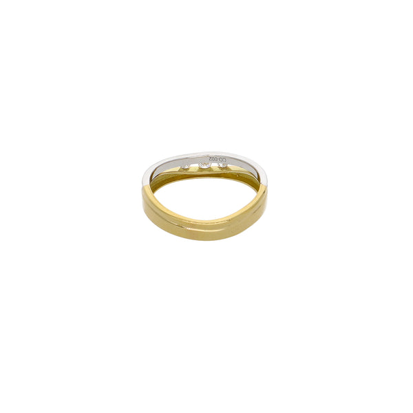Anillo Oro Amarillo y Blanco con Brillantes AN13575