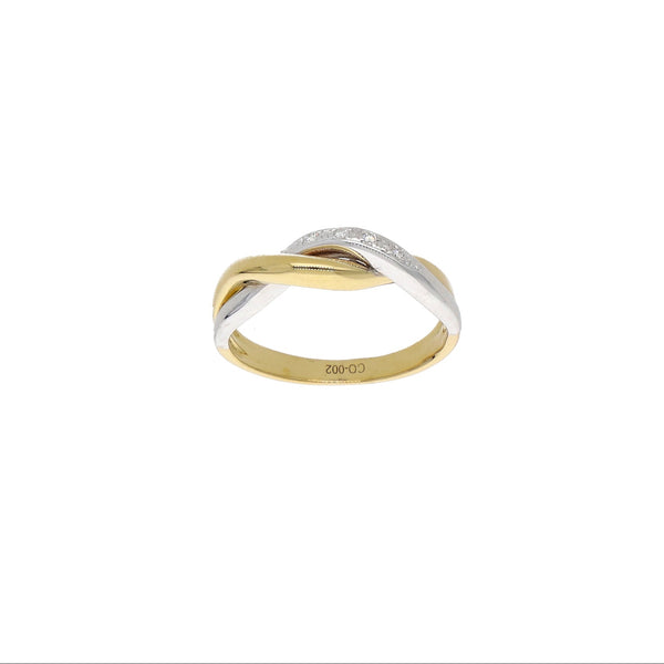 Anillo Oro Amarillo y Blanco con Brillantes AN13577