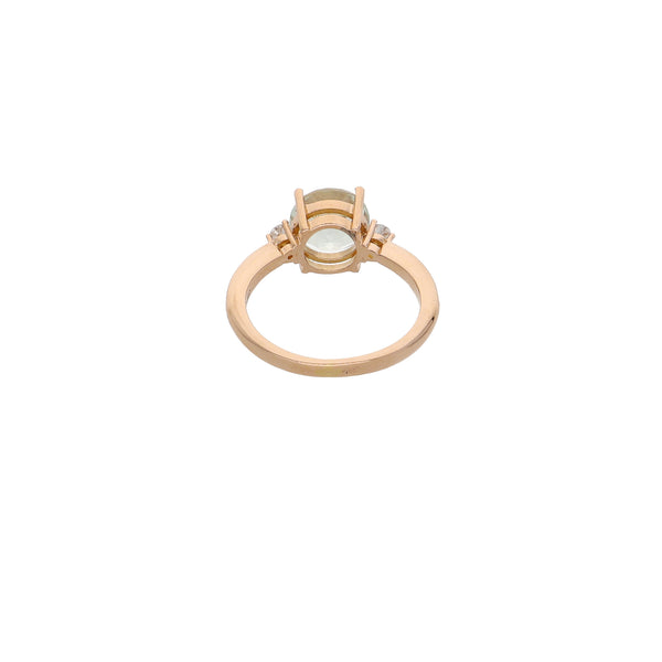 Anillo Oro Rosado con Amatista Verde y Brillantes AN13579