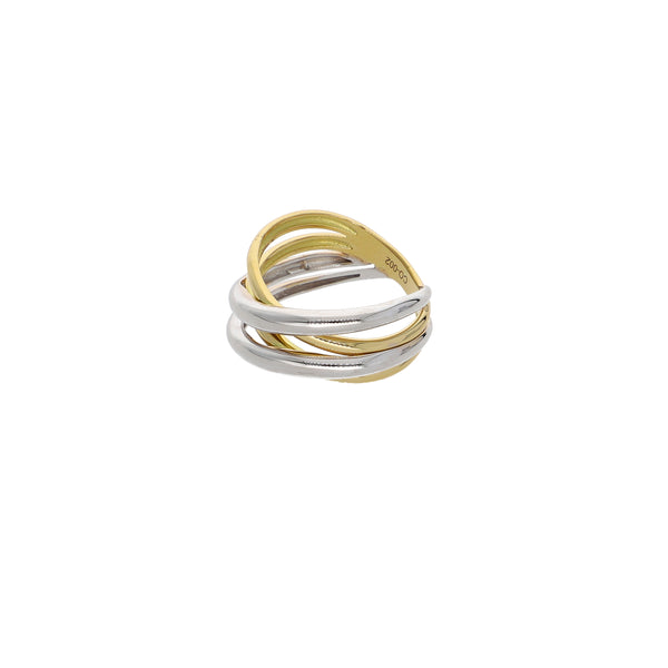 Anillo Oro Amarillo y Blanco AN13580