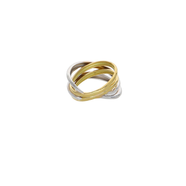 Anillo Oro Amarillo y Blanco AN13580