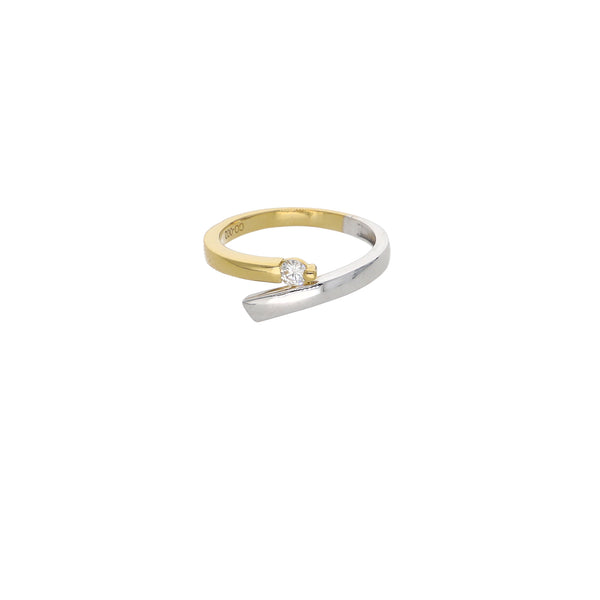 Anillo Oro Amarillo y Blanco con Brillante AN13583