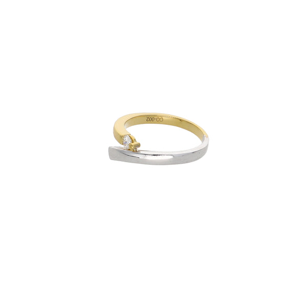 Anillo Oro Amarillo y Blanco con Brillante AN13583