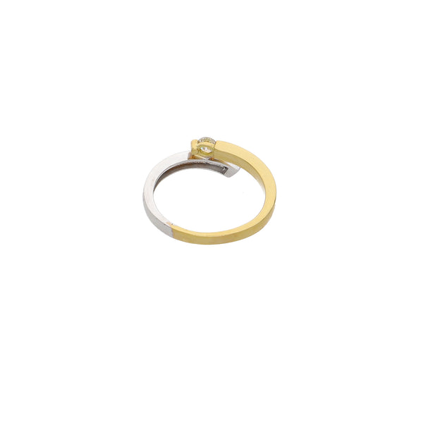 Anillo Oro Amarillo y Blanco con Brillante AN13583