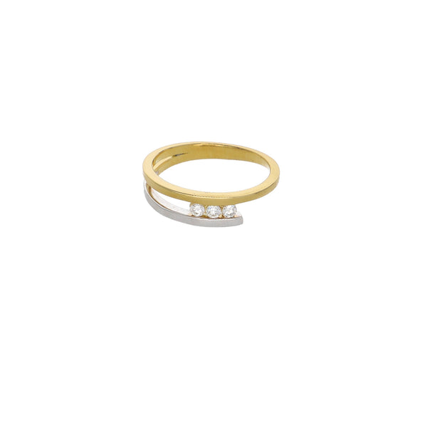 Anillo Oro Amarillo y Blanco con Brillantes AN13589