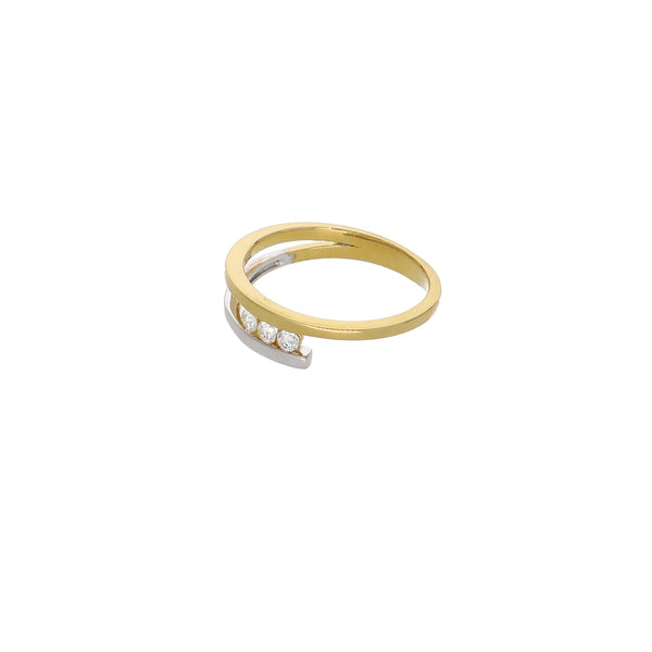 Anillo Oro Amarillo y Blanco con Brillantes AN13589