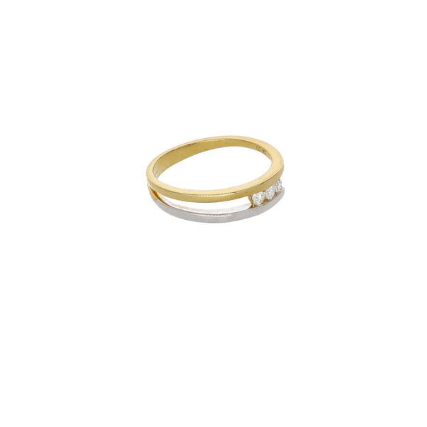 Anillo Oro Amarillo y Blanco con Brillantes AN13589