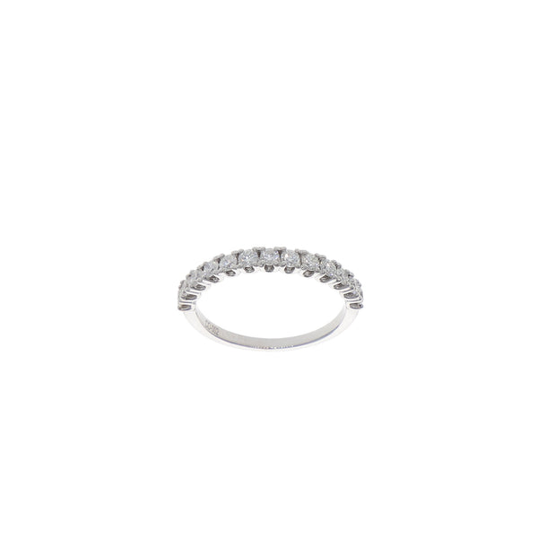 Anillo Oro Blanco y Brillantes Medio Cintillo AN13590