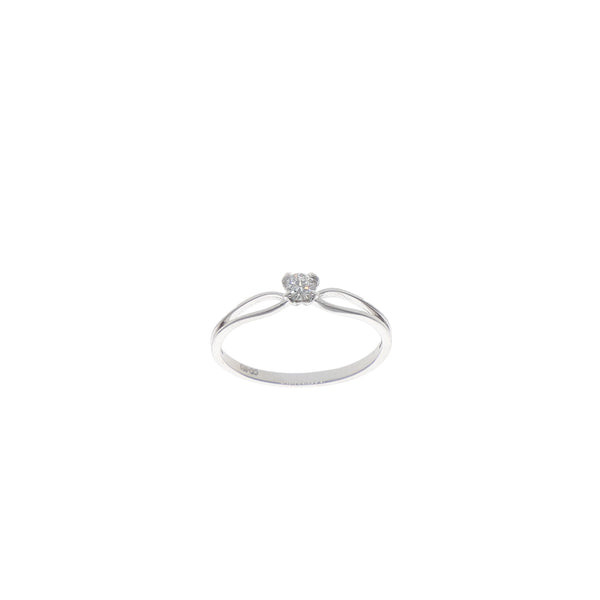 Anillo Oro Blanco y Brillante Solitario AN13592